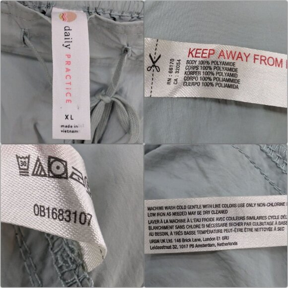 Daily Practice Anthropologie Base Jump Parachute Pants Womens Green Cargo Sz XL - Picture 5 of 13